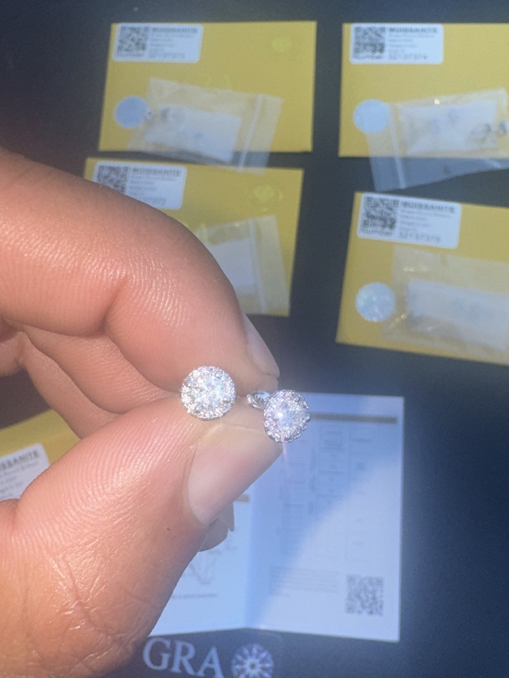 Classic White Diamond Halo Stud Earrings